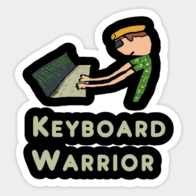 Keyboard Warrior Sticker by Mark Ewbie